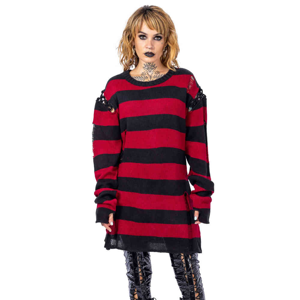 Heartless - Arcadia Pull en tricot - Noir/Rouge